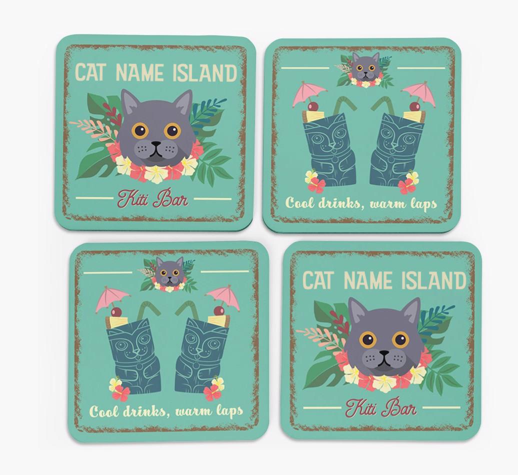 Tiki Bar: Personalized {breedCommonName} Coasters