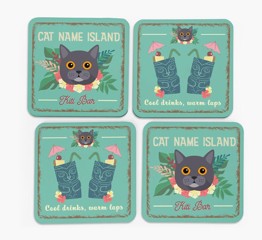 Tiki Bar: Personalized {breedCommonName} Coasters