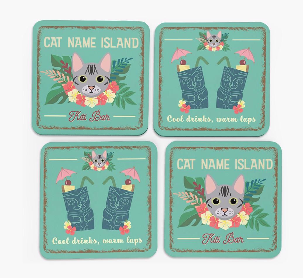Tiki Bar: Personalized {breedCommonName} Coasters