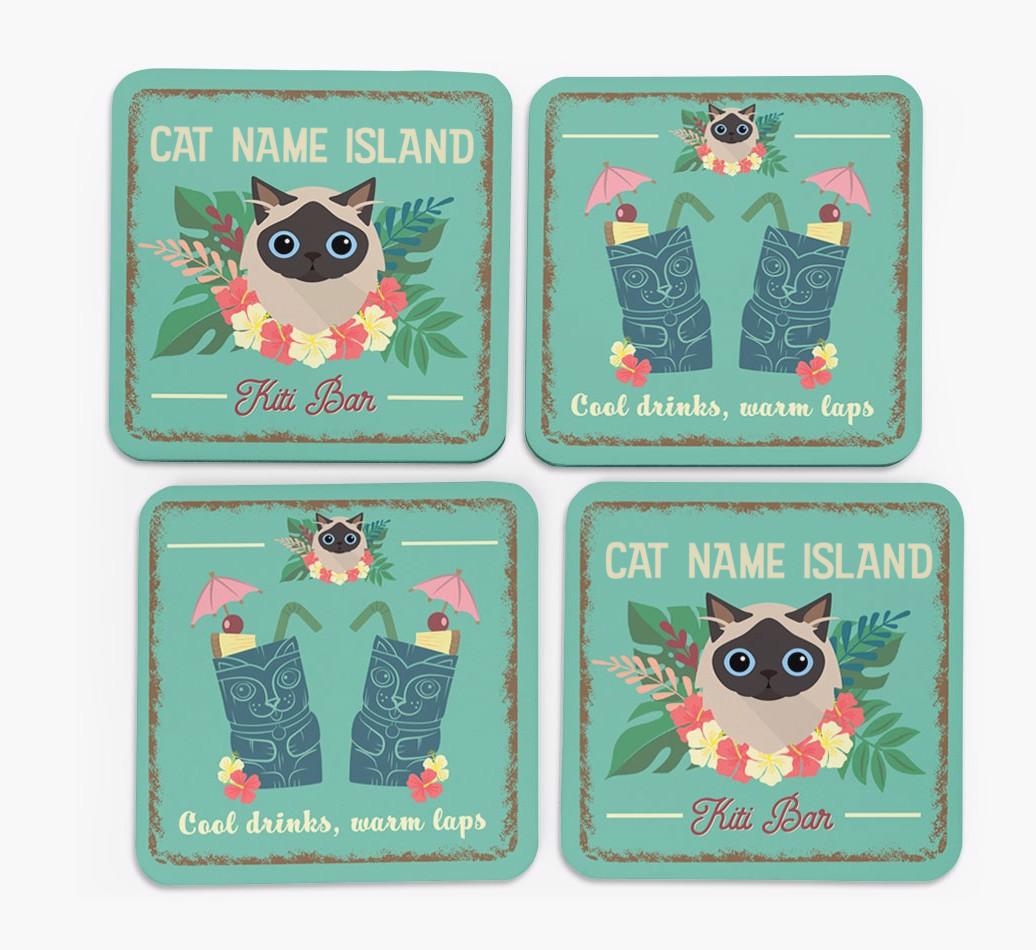 Tiki Bar: Personalized {breedCommonName} Coasters