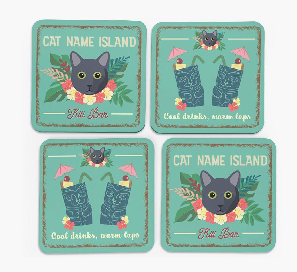 Tiki Bar: Personalized {breedCommonName} Coasters