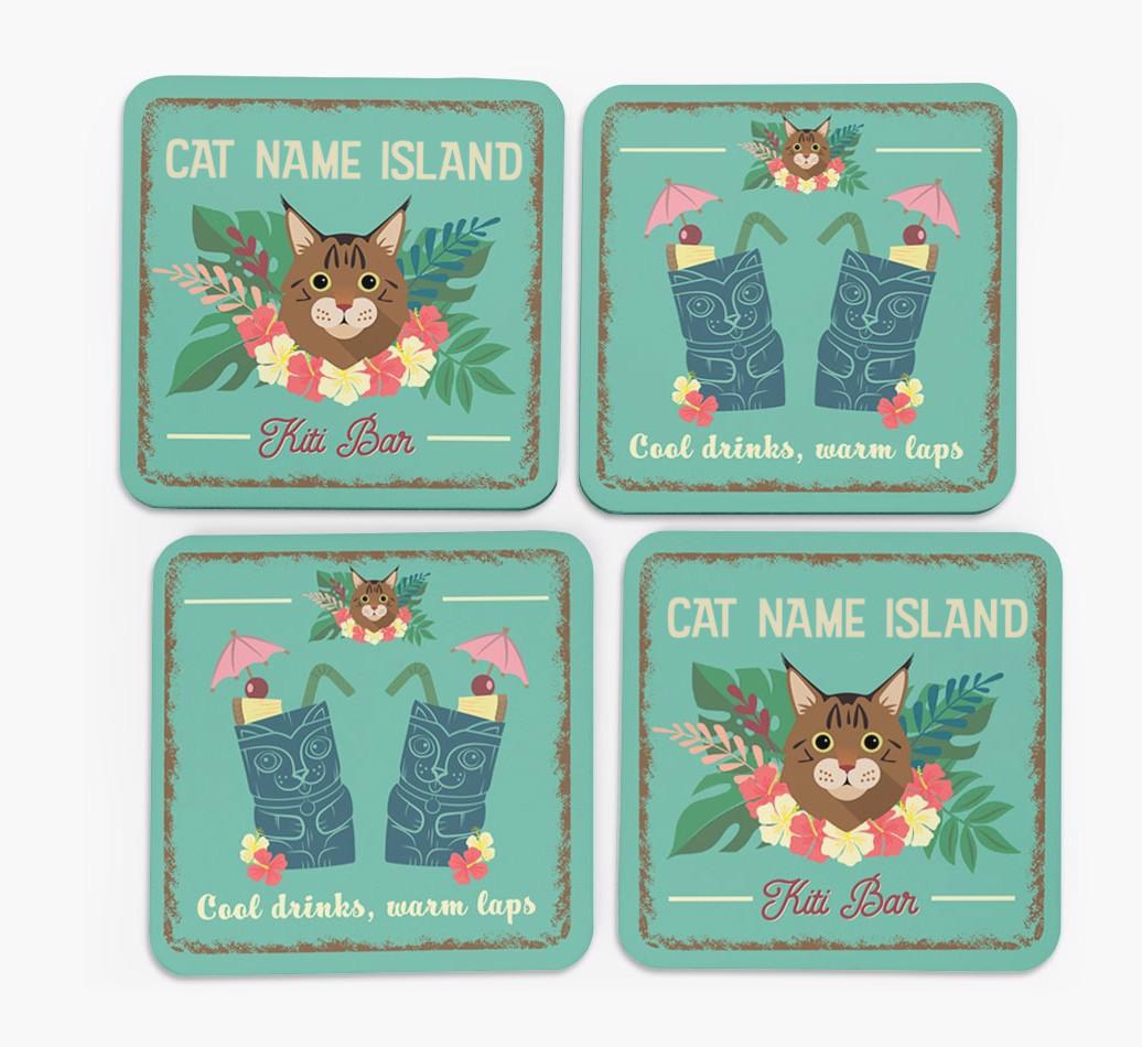 Tiki Bar: Personalised {breedCommonName} Coasters