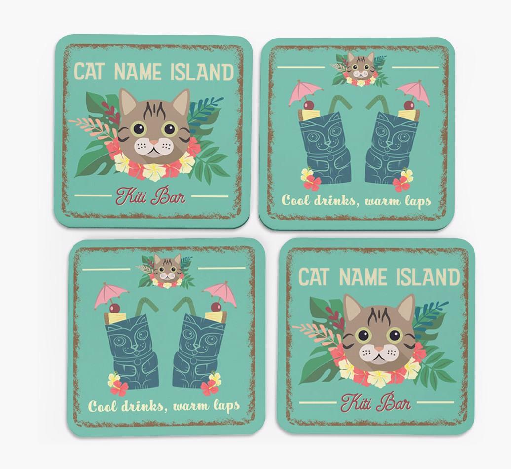 Tiki Bar: Personalized {breedCommonName} Coasters