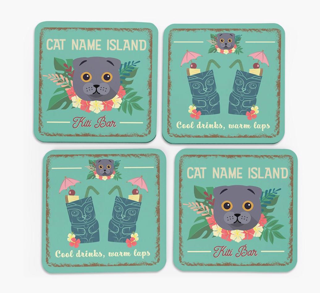 Tiki Bar: Personalized {breedCommonName} Coasters