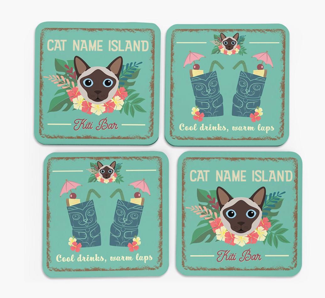 Tiki Bar: Personalized {breedCommonName} Coasters