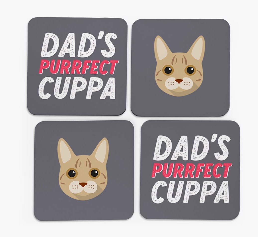 Purrfect Cuppa: Personalised {breedCommonName} Coasters