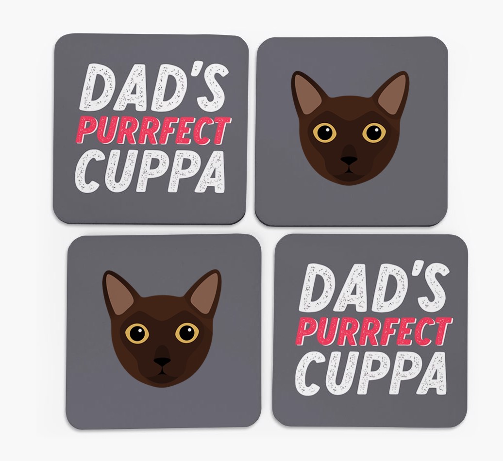 Purrfect Cuppa: Personalised {breedCommonName} Coasters