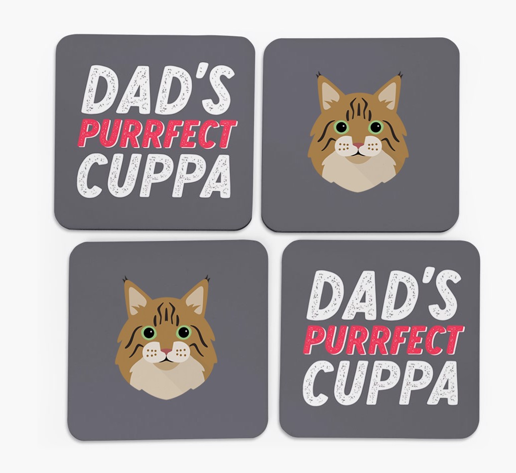 Purrfect Cuppa: Personalised {breedCommonName} Coasters
