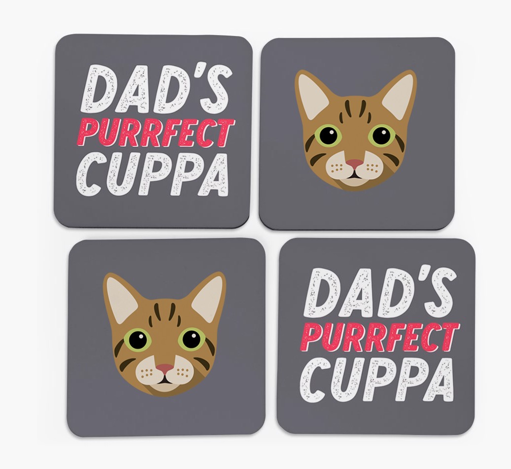 Purrfect Cuppa: Personalised {breedCommonName} Coasters