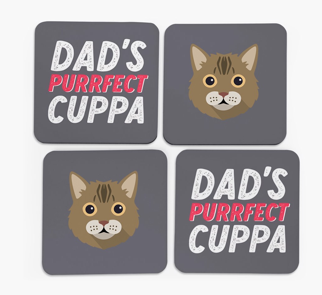 Purrfect Cuppa: Personalised {breedCommonName} Coasters