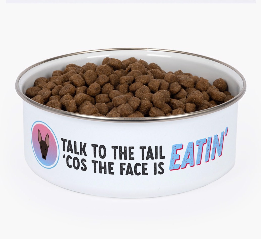 Talk To The Tail: Personalised {breedFullName} Enamel Dog Bowl