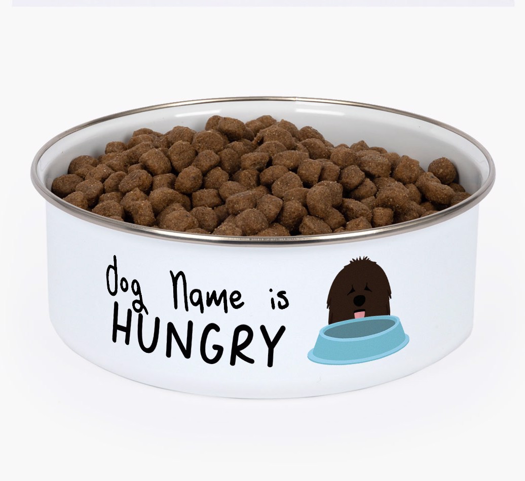 Hungry: Personalised {breedFullName} Enamel Dog Bowl