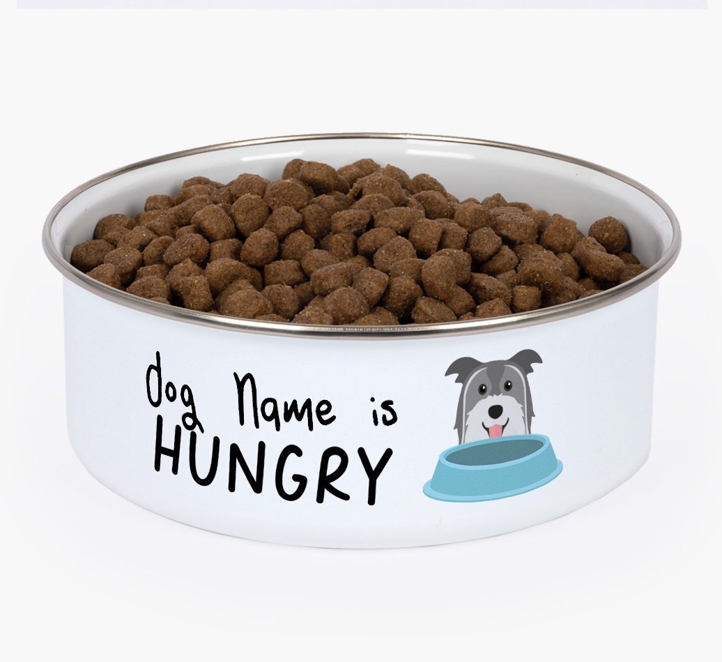 Hungry: Personalised {breedFullName} Enamel Dog Bowl