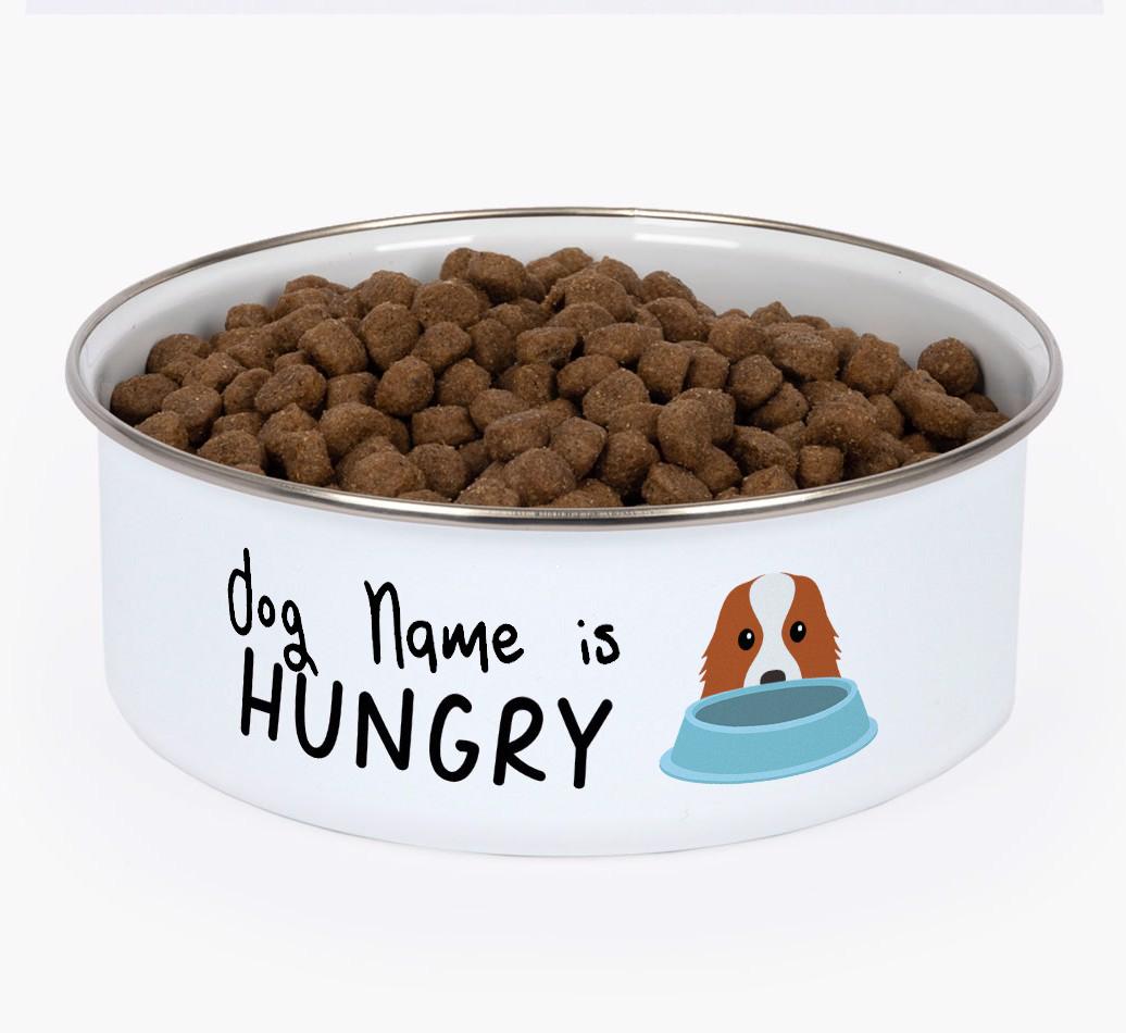 Hungry: Personalized {breedFullName} Enamel Dog Bowl