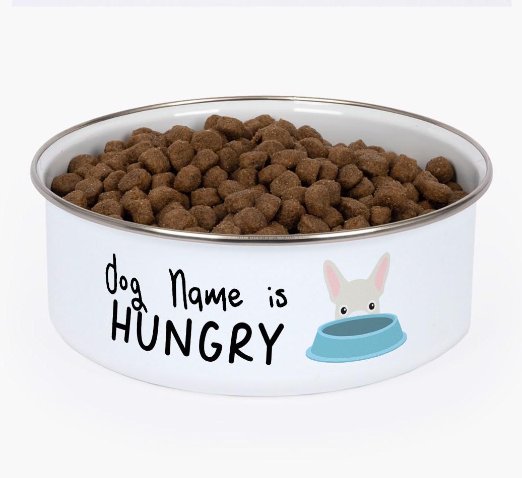 Hungry: Personalised {breedFullName} Enamel Dog Bowl