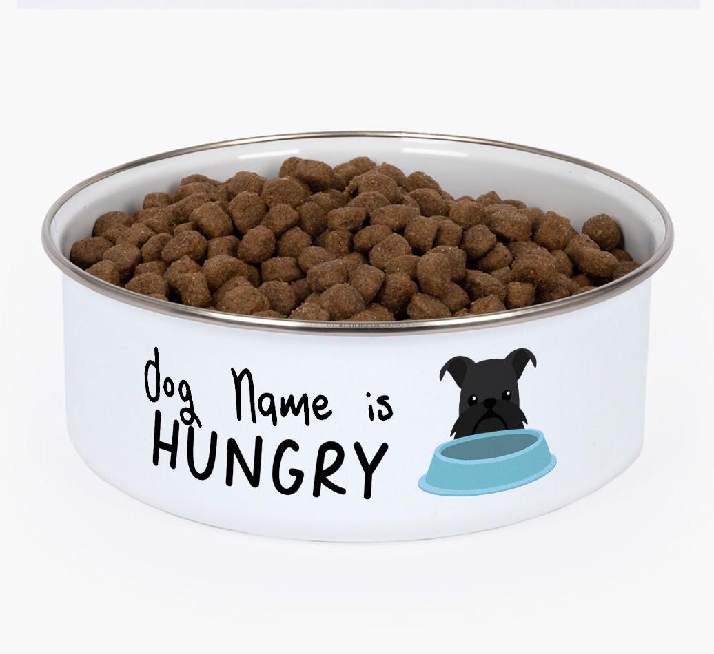 Hungry: Personalized {breedFullName} Enamel Dog Bowl