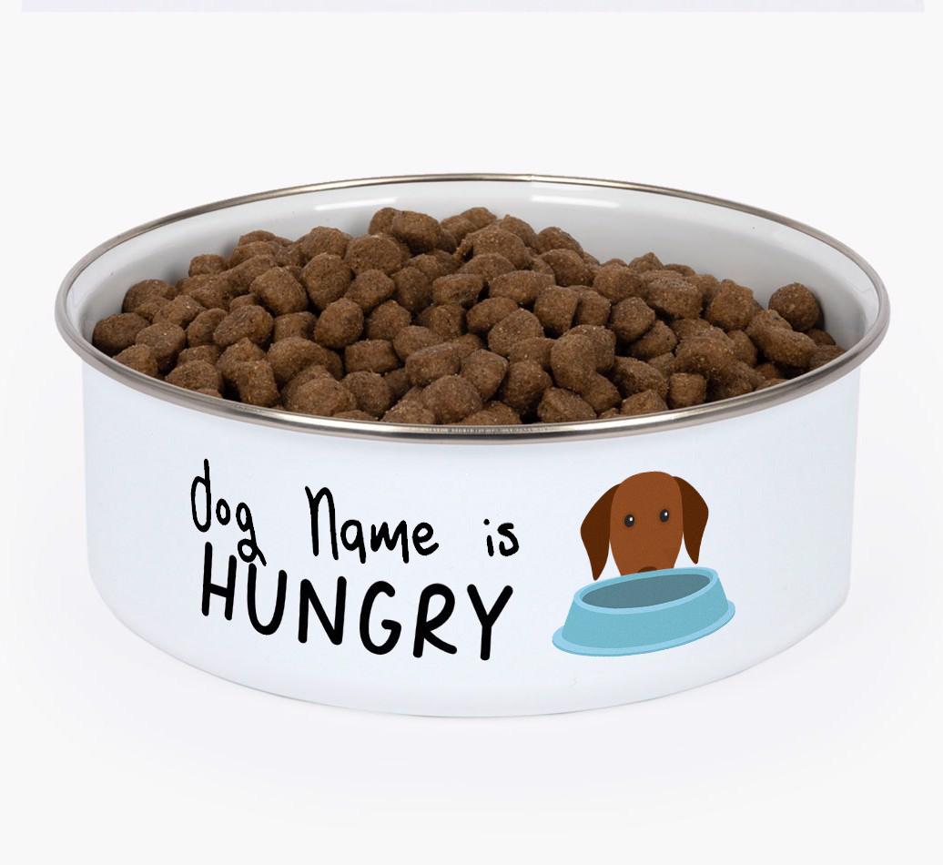 Hungry: Personalised {breedFullName} Enamel Dog Bowl