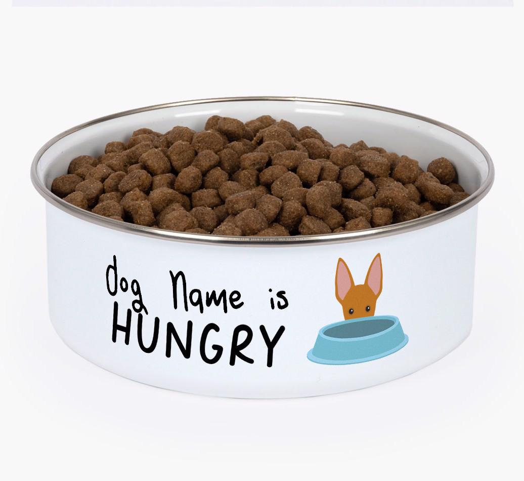 Hungry: Personalised {breedFullName} Enamel Dog Bowl
