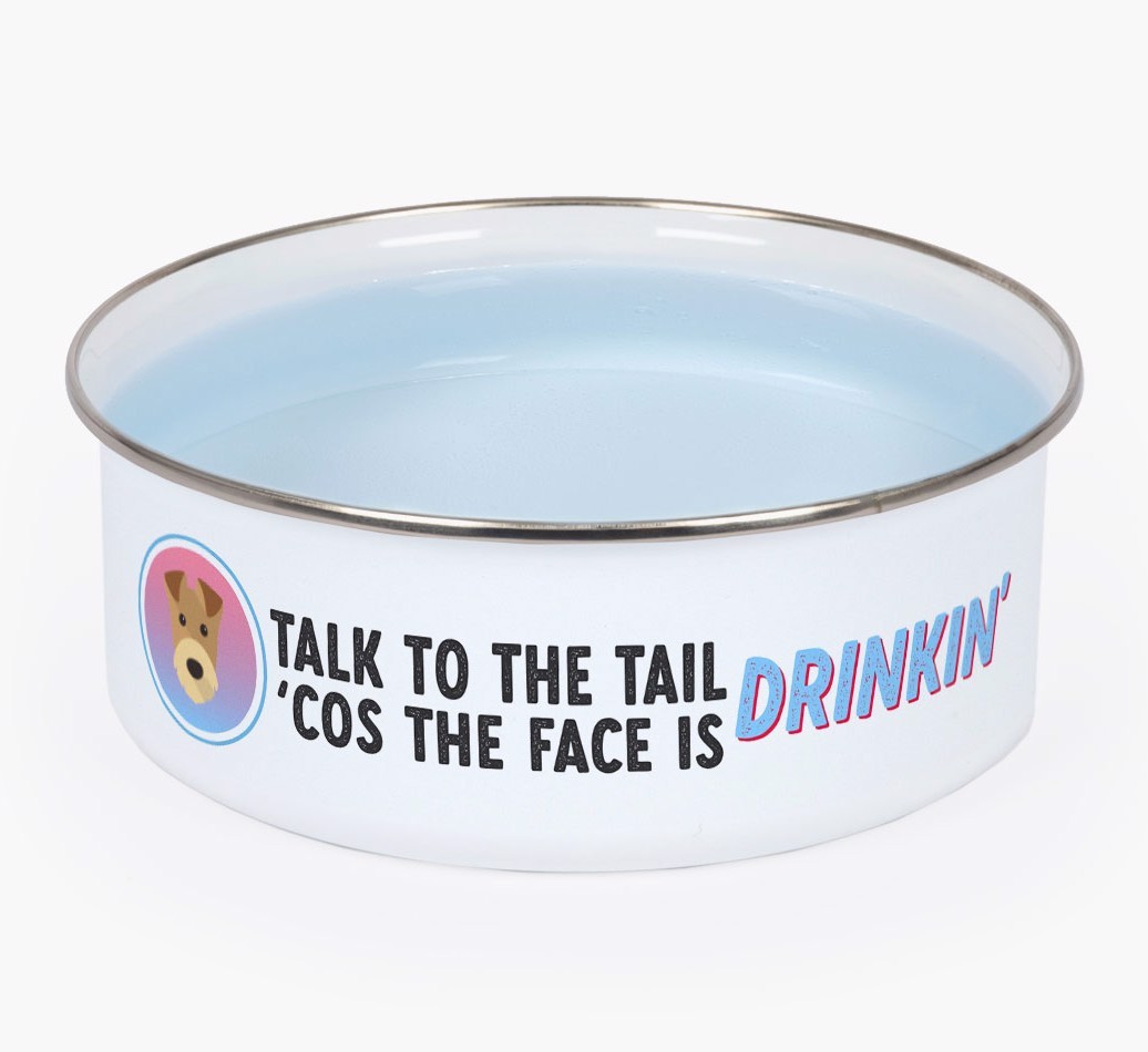 Talk To The Tail: Personalised {breedFullName} Enamel Bowl