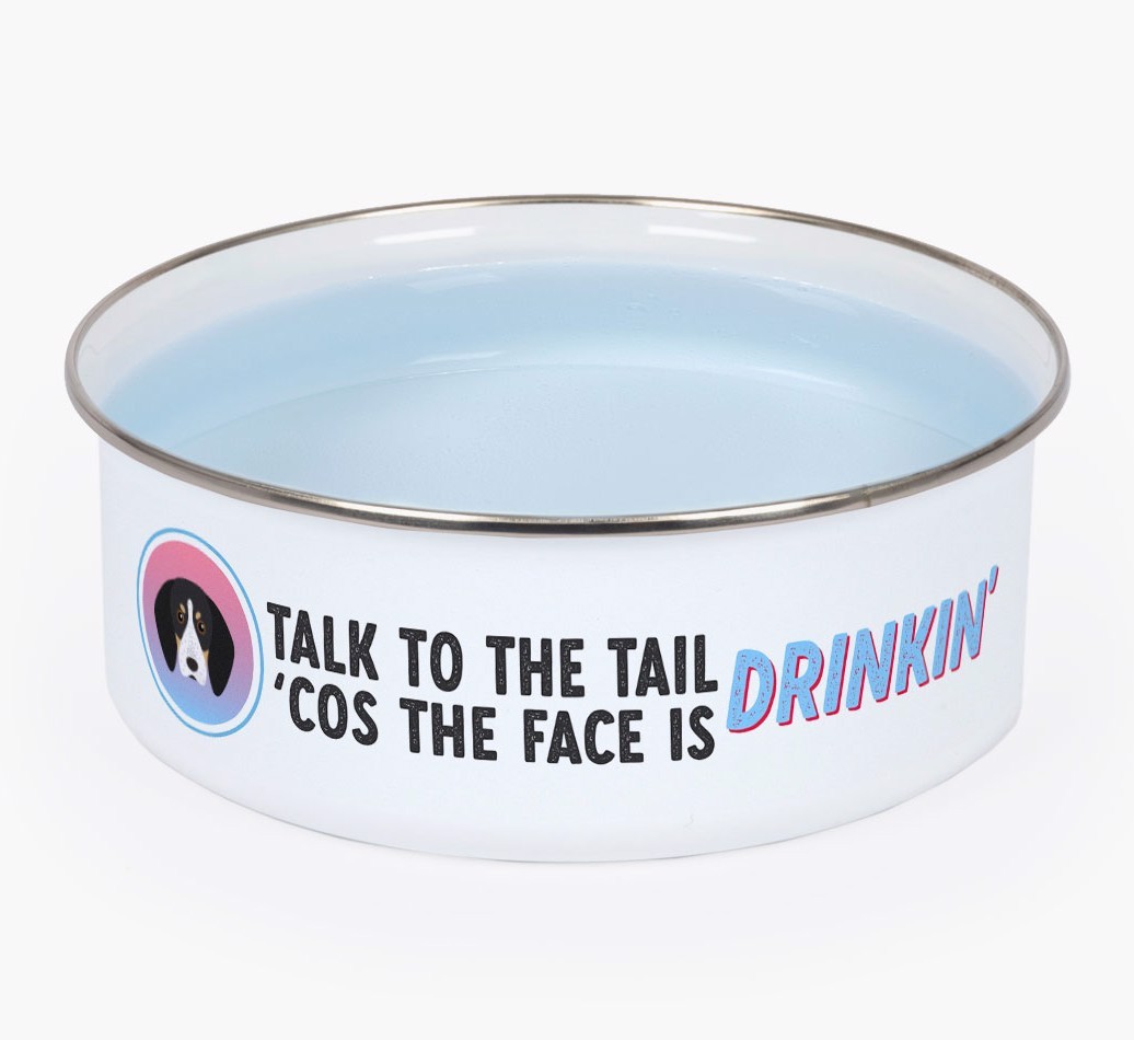 Talk To The Tail: Personalised {breedFullName} Enamel Bowl