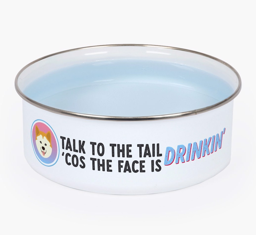 Talk To The Tail: Personalised {breedFullName} Enamel Bowl