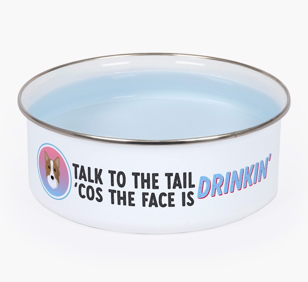 Talk To The Tail: Personalised {breedFullName} Enamel Bowl