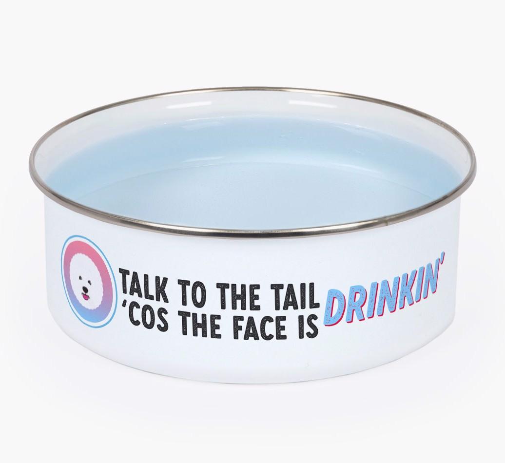 Talk To The Tail: Personalized {breedFullName} Enamel Bowl