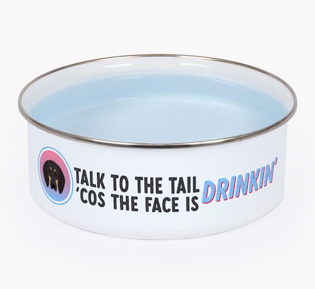Talk To The Tail: Personalized {breedFullName} Enamel Bowl
