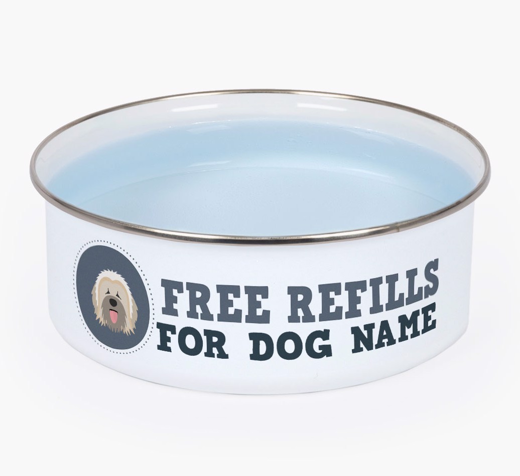 Free Refills: Personalized {breedFullName} Enamel Dog Bowl