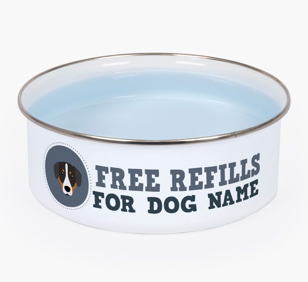 Free Refills: Personalised {breedFullName} Enamel Dog Bowl