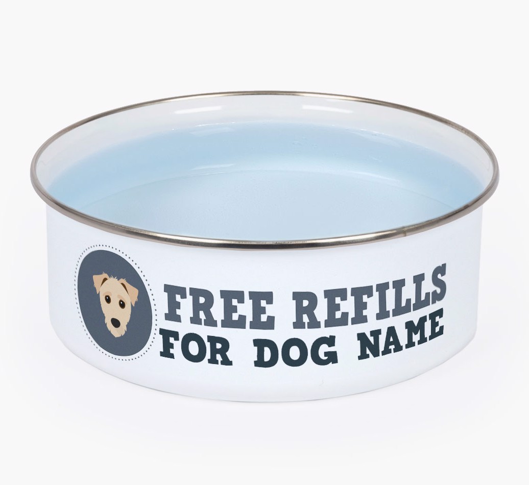 Free Refills: Personalised {breedFullName} Enamel Dog Bowl