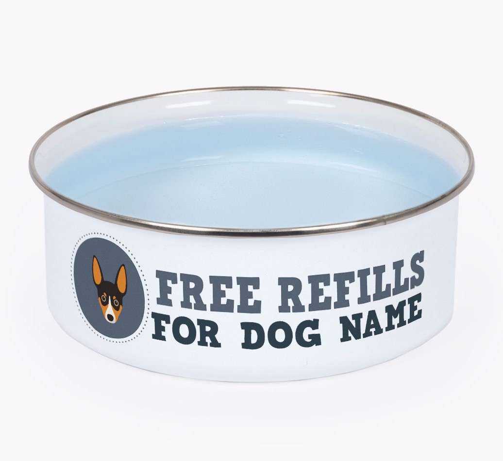 Free Refills: Personalised {breedFullName} Enamel Dog Bowl