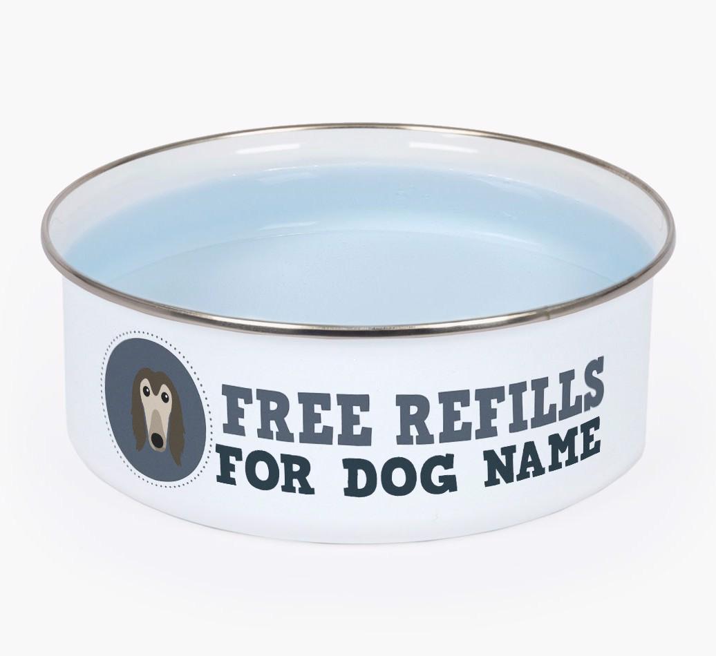 Free Refills: Personalized {breedFullName} Enamel Dog Bowl