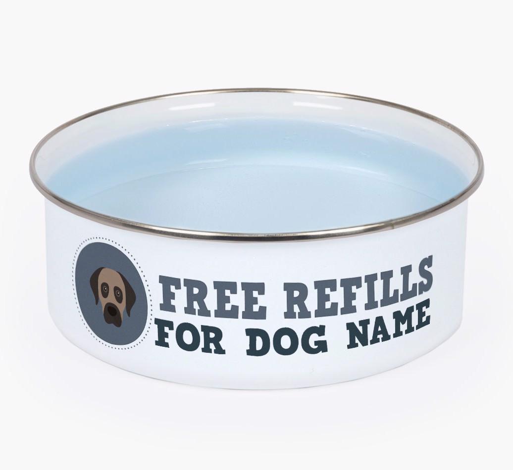 Free Refills: Personalized {breedFullName} Enamel Dog Bowl