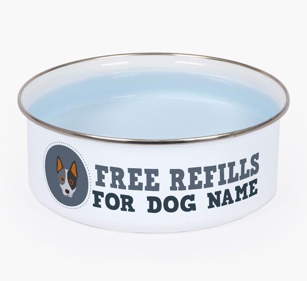 Free Refills: Personalized {breedFullName} Enamel Dog Bowl