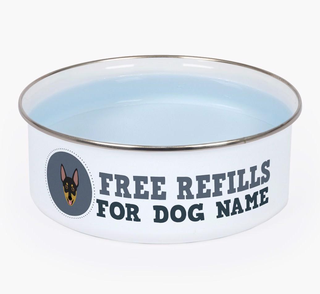 Free Refills: Personalized {breedFullName} Enamel Dog Bowl