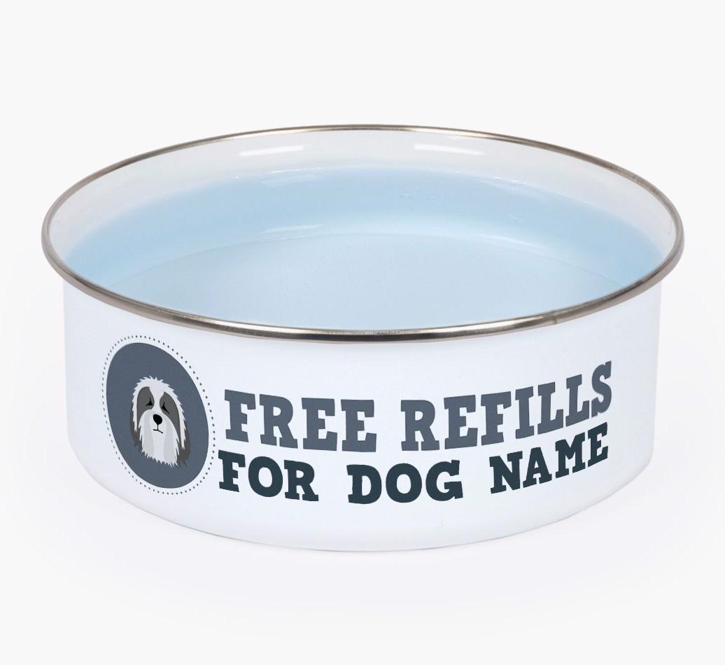Free Refills: Personalized {breedFullName} Enamel Dog Bowl