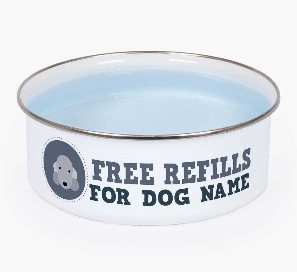 Free Refills: Personalized {breedFullName} Enamel Dog Bowl