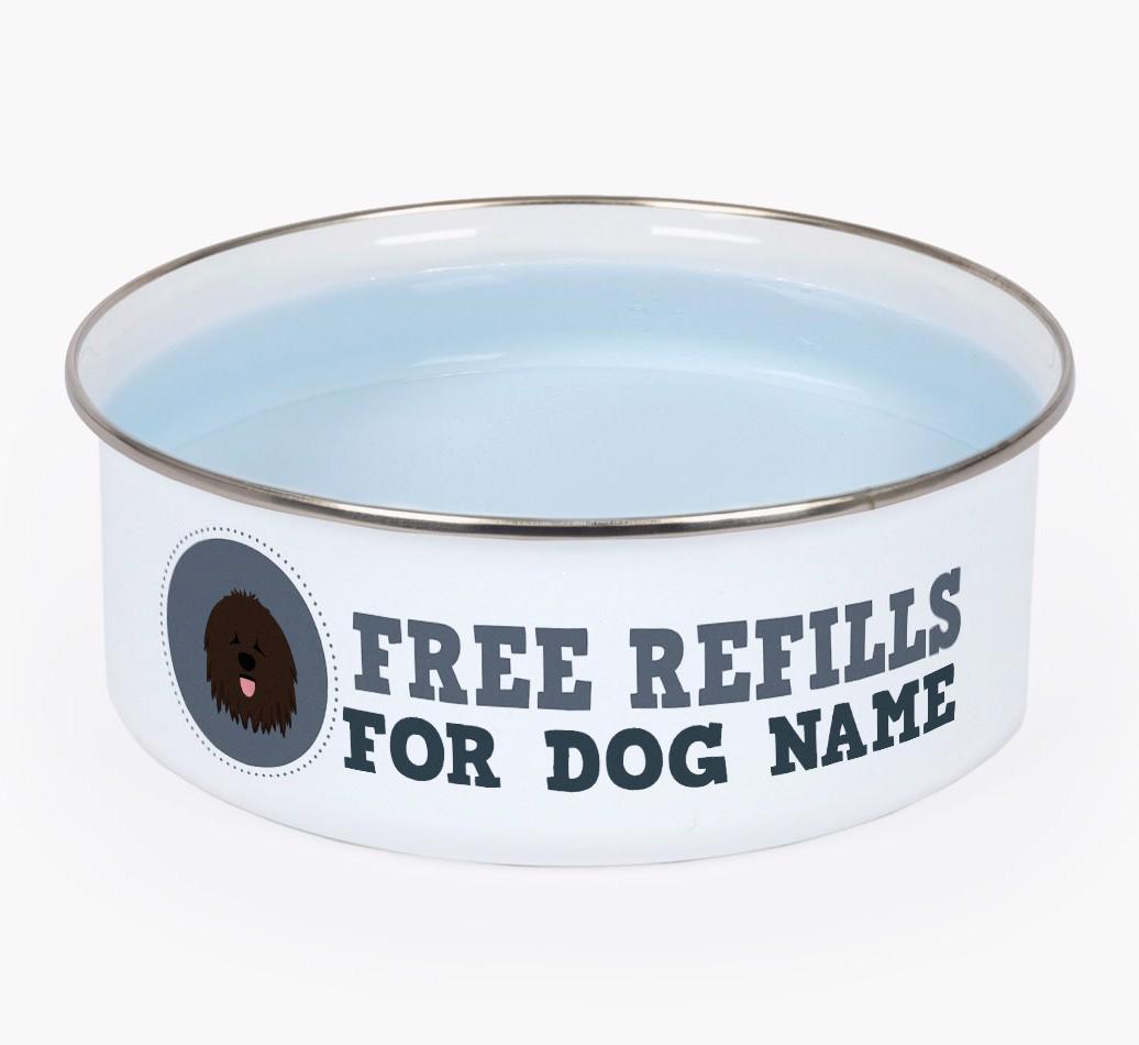 Free Refills: Personalized {breedFullName} Enamel Dog Bowl