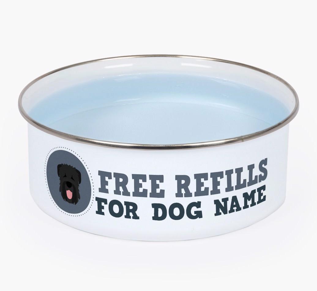 Free Refills: Personalized {breedFullName} Enamel Dog Bowl