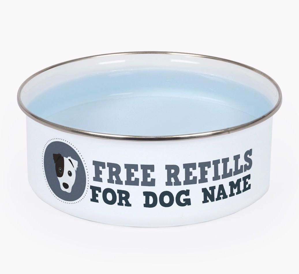 Free Refills: Personalized {breedFullName} Enamel Dog Bowl