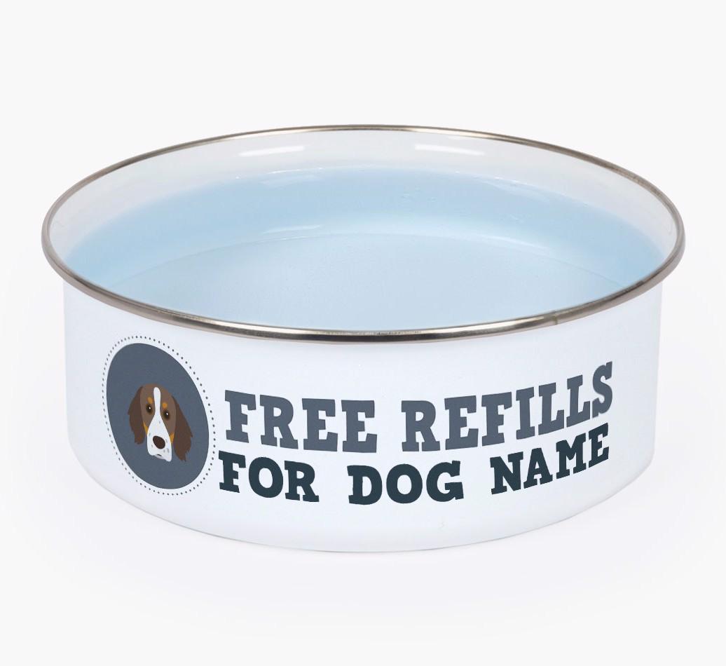 Free Refills: Personalized {breedFullName} Enamel Dog Bowl