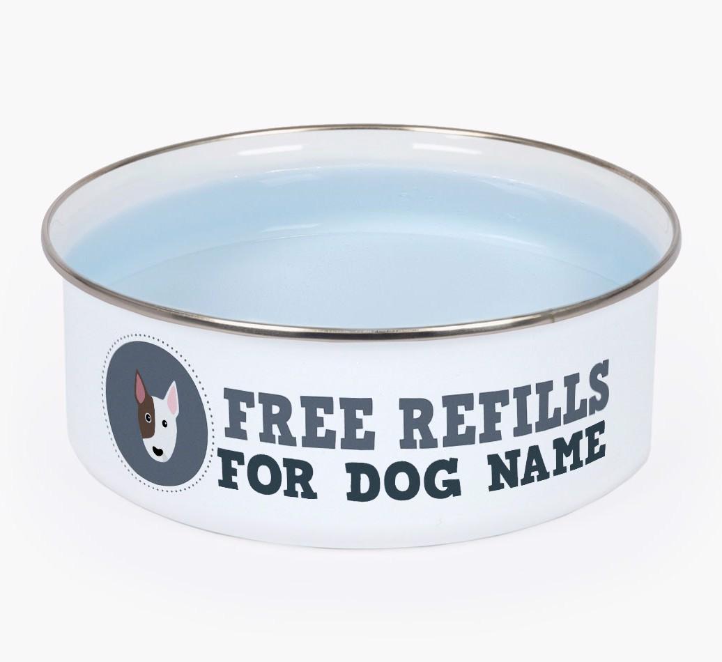 Free Refills: Personalized {breedFullName} Enamel Dog Bowl