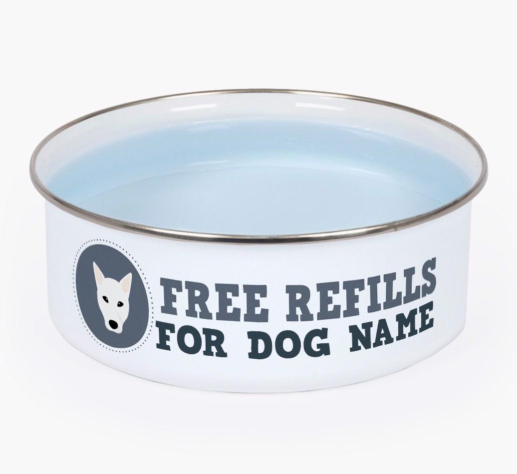 Free Refills: Personalized {breedFullName} Enamel Dog Bowl