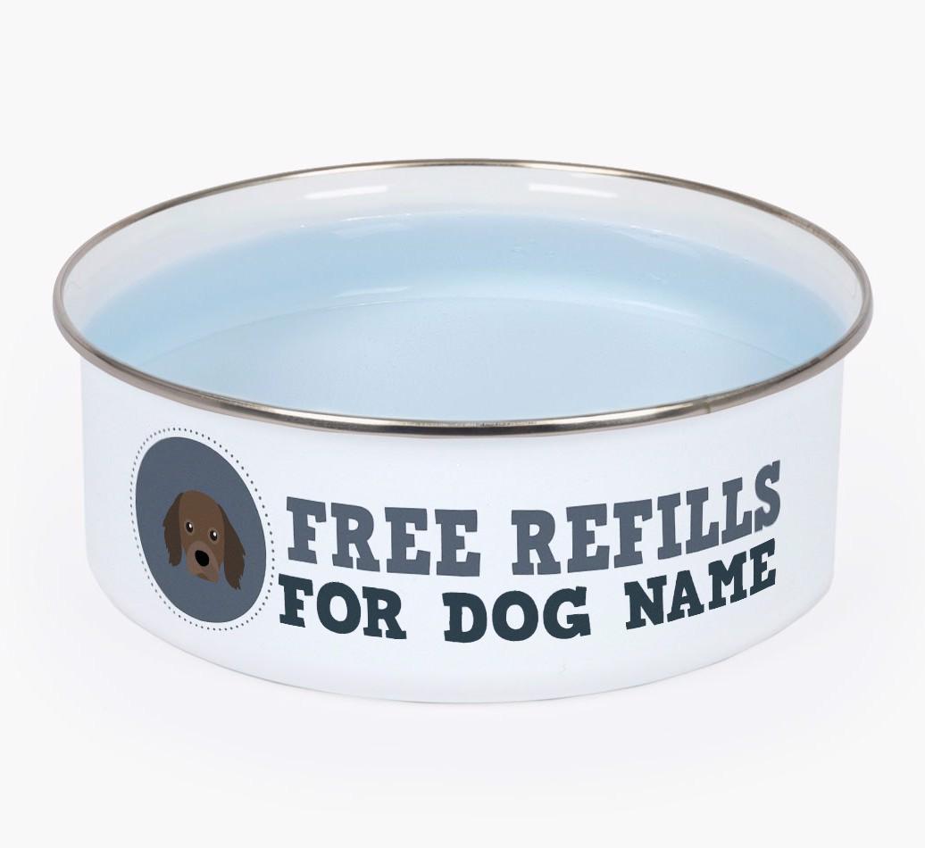 Free Refills: Personalized {breedFullName} Enamel Dog Bowl