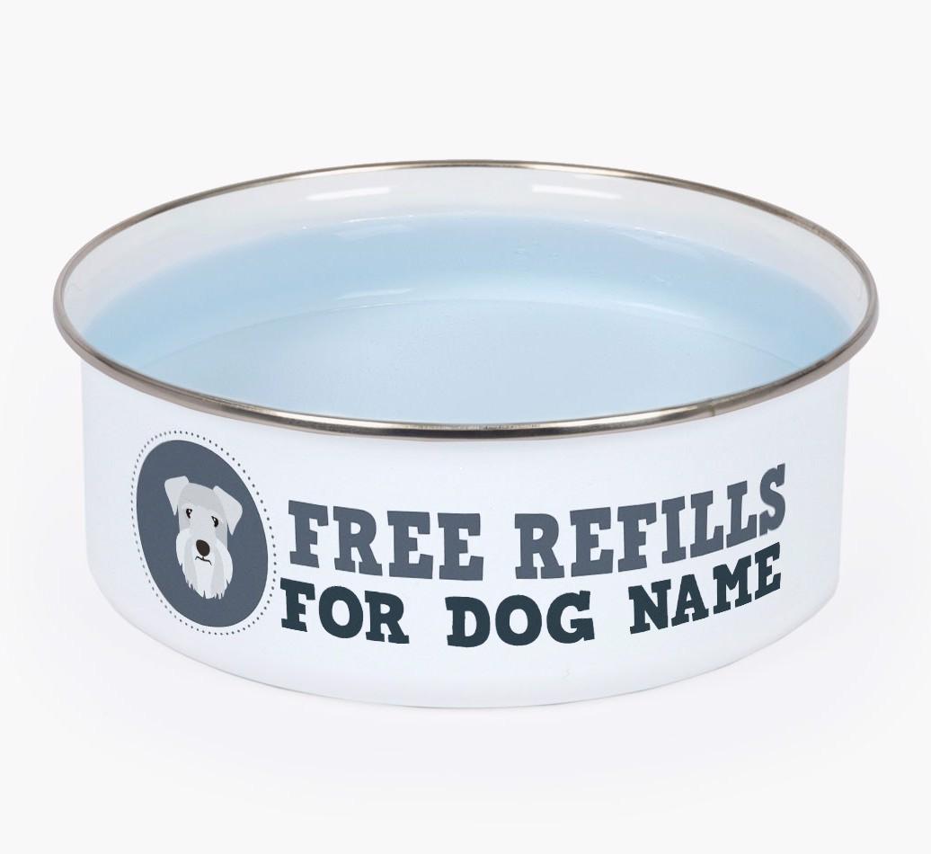 Free Refills: Personalized {breedFullName} Enamel Dog Bowl