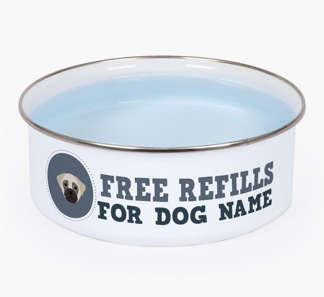 Free Refills: Personalized {breedFullName} Enamel Dog Bowl