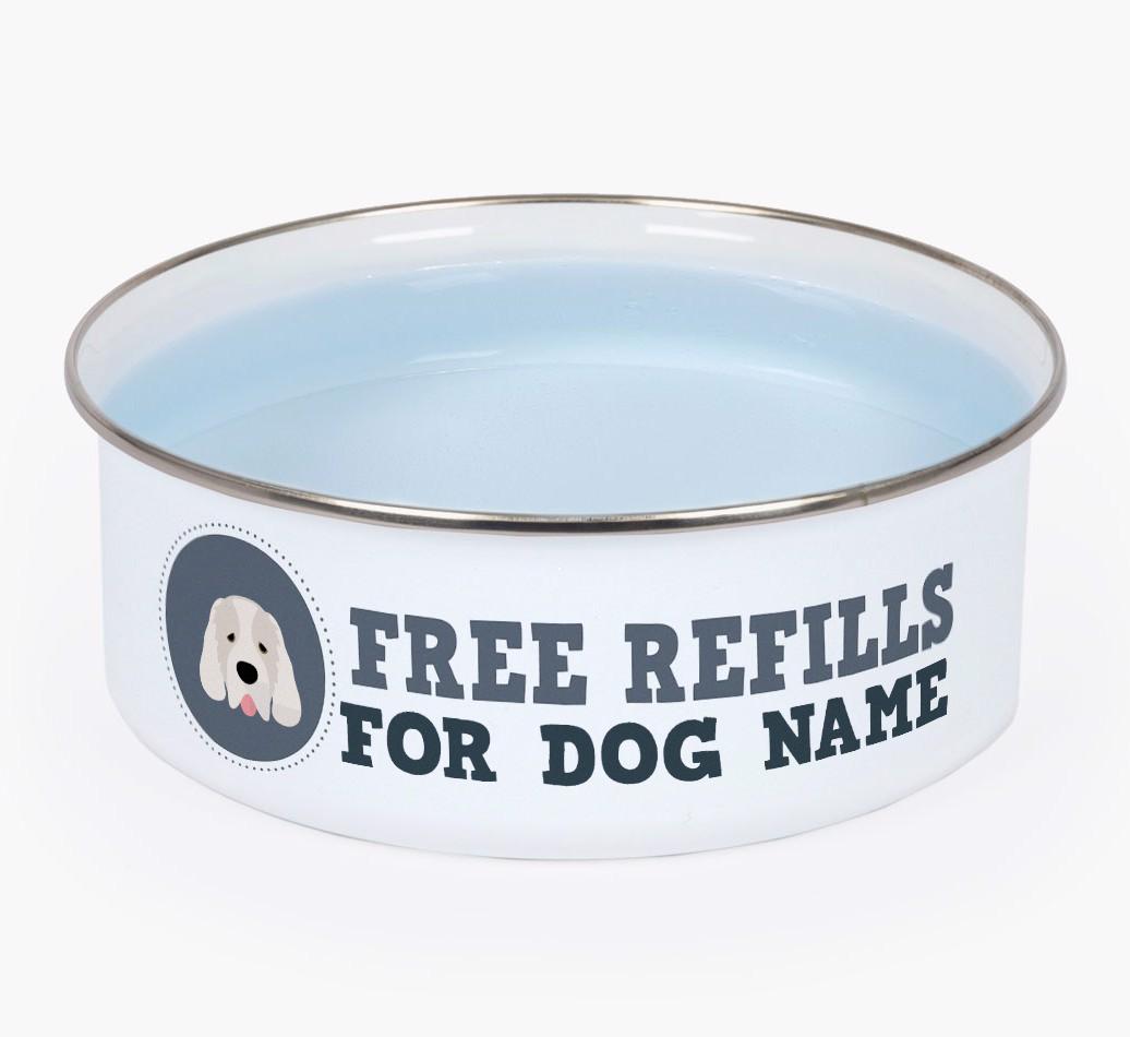 Free Refills: Personalized {breedFullName} Enamel Dog Bowl