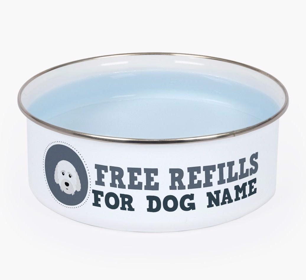 Free Refills: Personalized {breedFullName} Enamel Dog Bowl