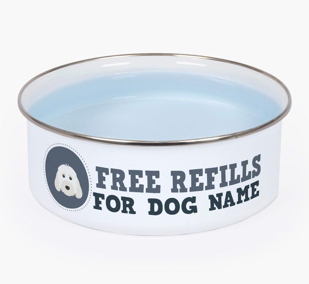 Free Refills: Personalized {breedFullName} Enamel Dog Bowl
